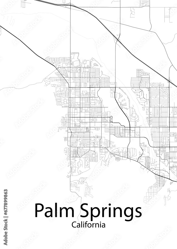 Palm Springs California minimalist map