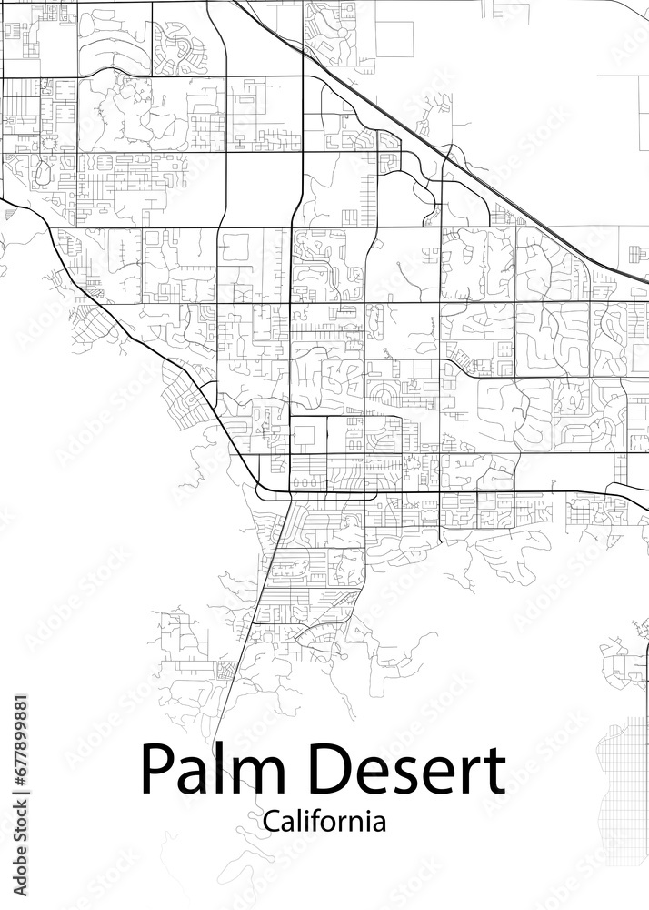 Palm Desert California minimalist map