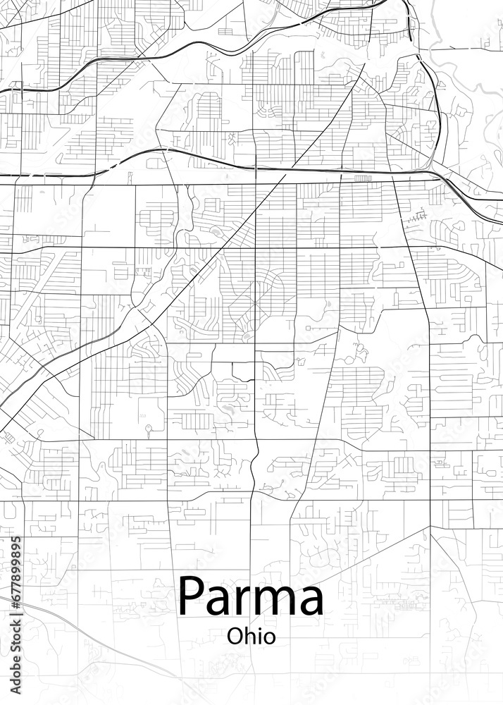 Parma Ohio minimalist map