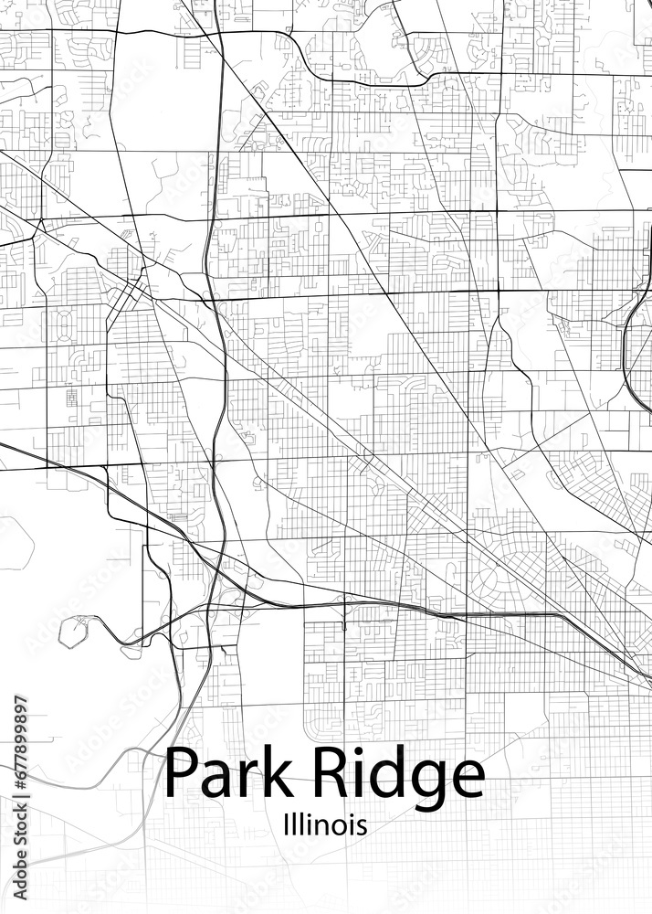 Park Ridge Illinois minimalist map