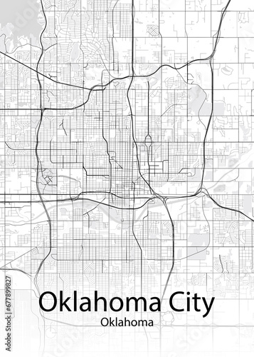 Oklahoma City Oklahoma minimalist map