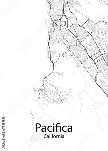 Pacifica California minimalist map