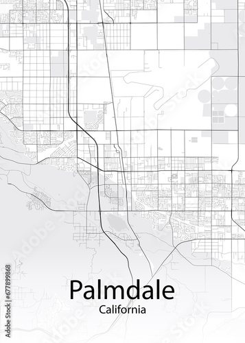 Palmdale California minimalist map