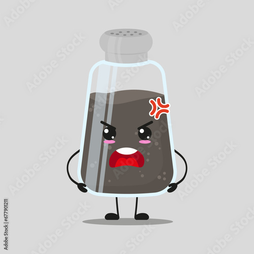 Cute furious pepper character. Temperament ingredient cartoon emoticon in flat style. closet vector illustration