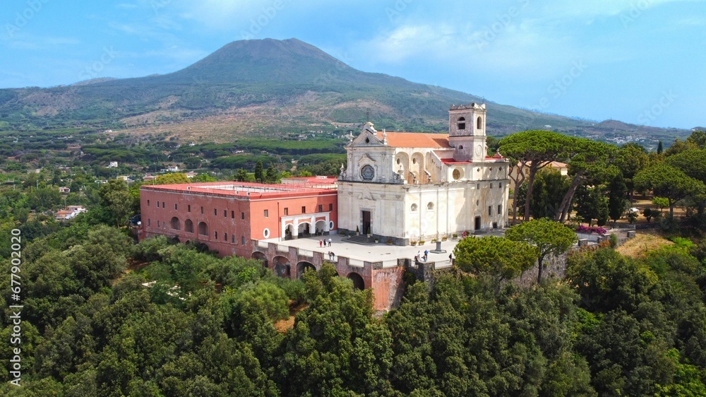 Beautiful shot of the Church on the Hill of Sant' Alfonso in Torre del Greco, Naples, Italy
