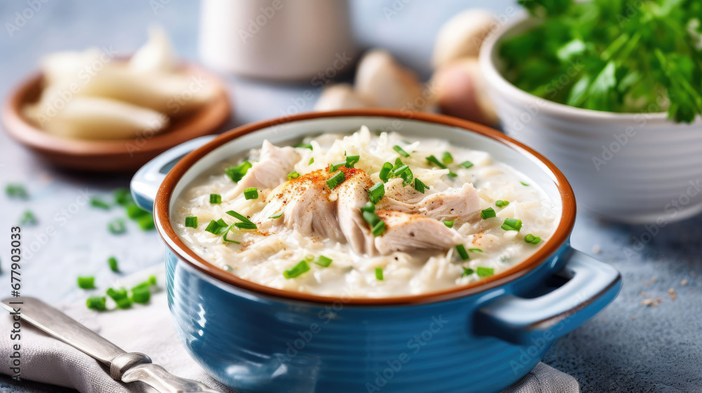 Chicken And Rice Bake With Cream, Background For Banner, HD