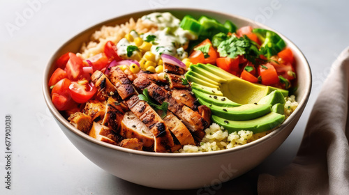 Chicken And Rice Burrito Bowl Natural, Background For Banner, HD