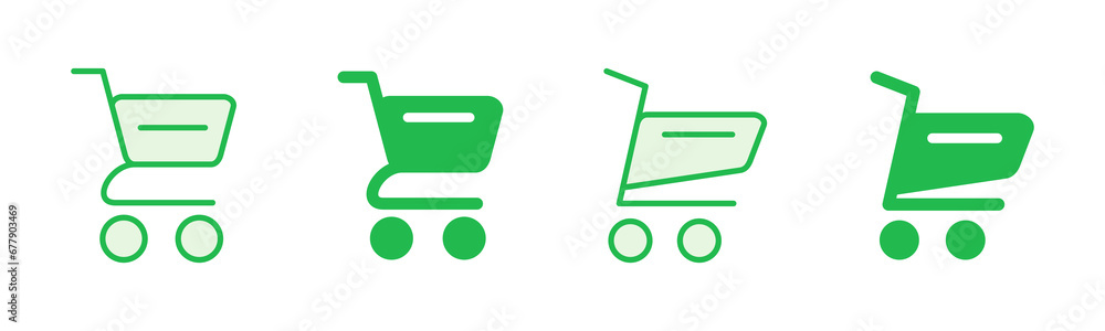 Shopping icon set. Shopping cart icon. Trolley icon vector Shopping icon set. Shopping cart icon. Trolley icon vector