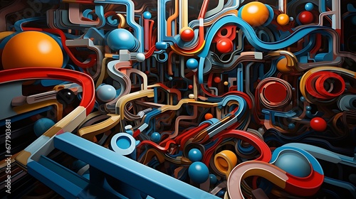 3D abstract art, background wallpaper