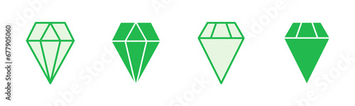 Diamond icon set. diamond gems vector icon.