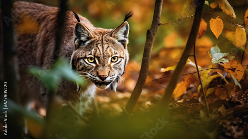 A Rare Lynx Is Prowling Through The Dense Undergrowth , Background For Banner, HD © ACE STEEL D