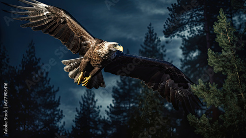 Wallpaper Mural A Regal Eagle Is Soaring High Above The Treetops, Background For Banner, HD Torontodigital.ca