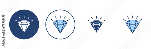 Diamond icon vector. diamond gems sign and symbol photo