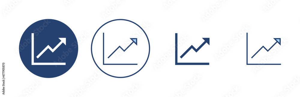 Growing graph icon vector. Chart sign and symbol. diagram icon Growing graph icon vector. Chart sign and symbol. diagram icon