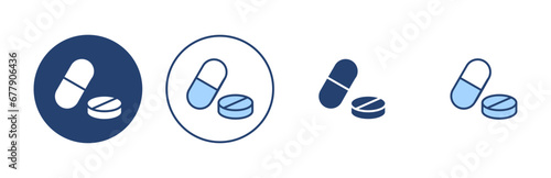 Pills icon vector. capsule icon. Drug sign and symbol