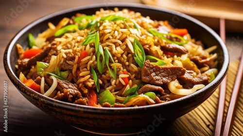 Beef And Bean Sprout Fried Rice Natural , Background For Banner, HD
