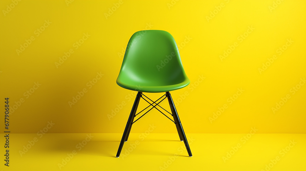 bright yellow green chair design on smooth background background with copy space, abstract fictional chair graphics bright yellow green chair design on smooth background background with copy space, abstract fictional chair graphics