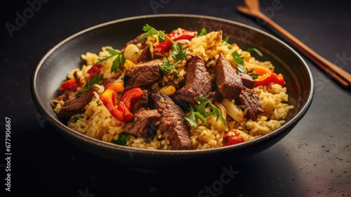 Beef And Cauliflower Fried Rice Natural  , Background For Banner, HD