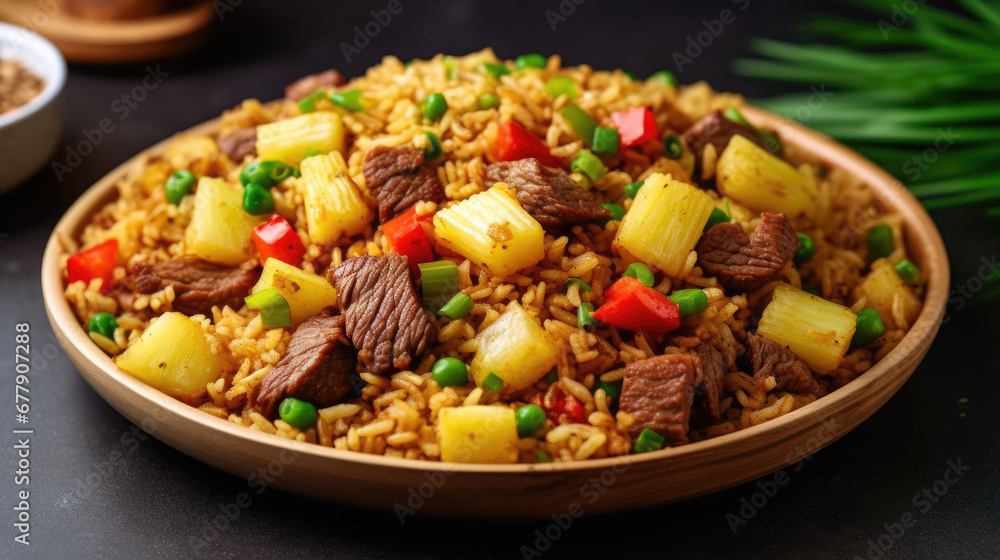 Beef And Pineapple Fried Rice Natural Color, Background For Banner, HD Beef And Pineapple Fried Rice Natural Color, Background For Banner, HD