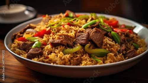 Beef And Onion Fried Rice Natural Colors , Background For Banner, HD