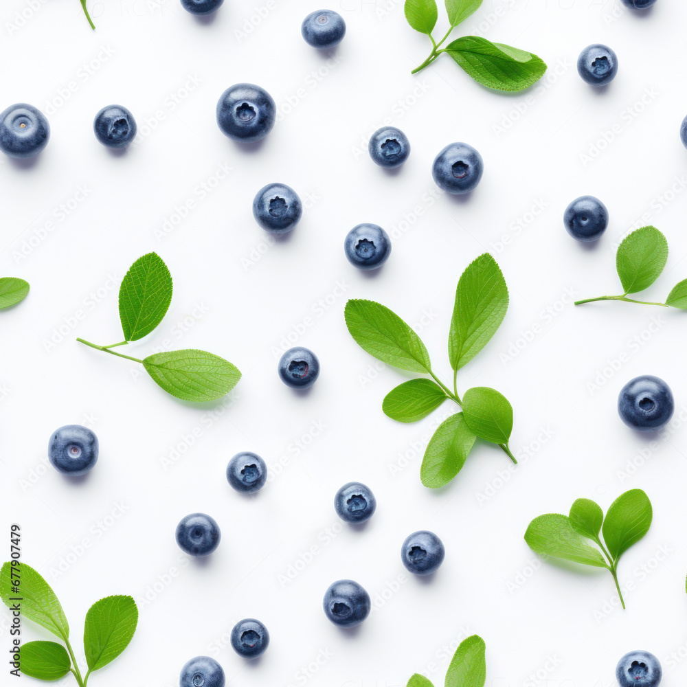 pattern of blueberries and green leaves pattern of blueberries and green leaves