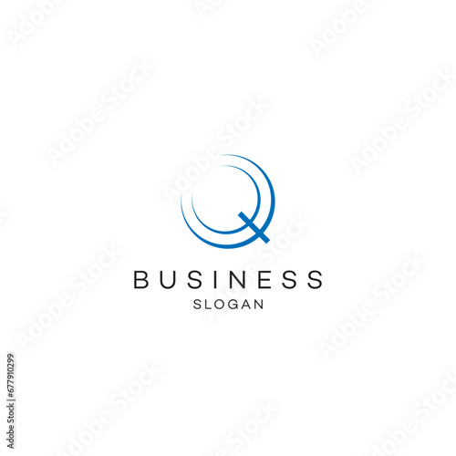 Q letter circle round communication links connection Premium business solution Abstract Logo Icon design vector modern minimal style illustration emblem sign symbol logotype