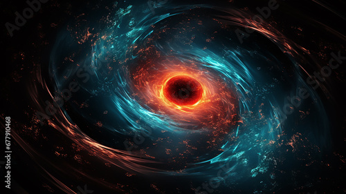 black hole  illustration of a multicolored singularity in outer space abstract fictional bright cosmic background