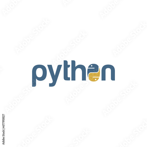 Python Premium business solution Abstract Logo Icon design vector modern minimal style illustration emblem sign symbol logotype