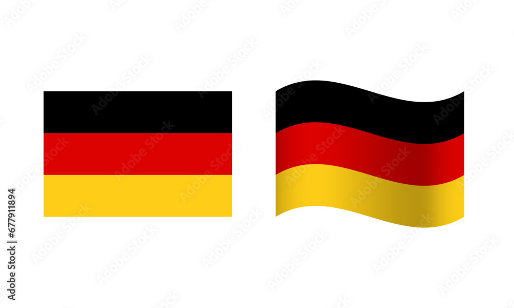 Rectangle and Wave Germany Flag Illustration Rectangle and Wave Germany Flag Illustration