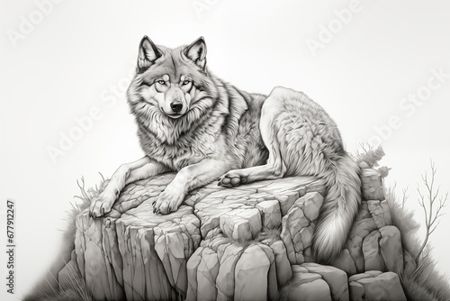 Wolf on the Rocks