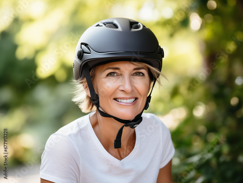 Portrait of women with helmet © piknine