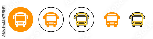 Bus icon set for web and mobile app. bus sign and symbol. transport symbol