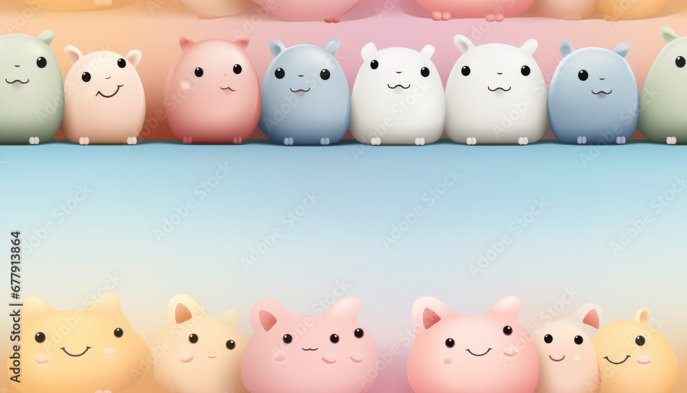 Pastel puppy pattern with contrasting smooth lines and flat illustrations.generative ai Pastel puppy pattern with contrasting smooth lines and flat illustrations.generative ai