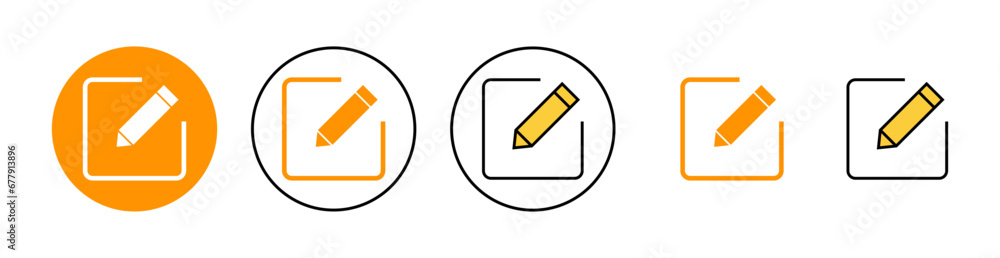 Edit icon set for web and mobile app. edit document sign and symbol. edit text icon. pencil. sign up
