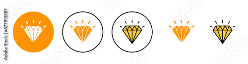 Diamond icon set for web and mobile app. diamond gems sign and symbol