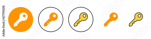 Key icon set for web and mobile app. Key sign and symbol.