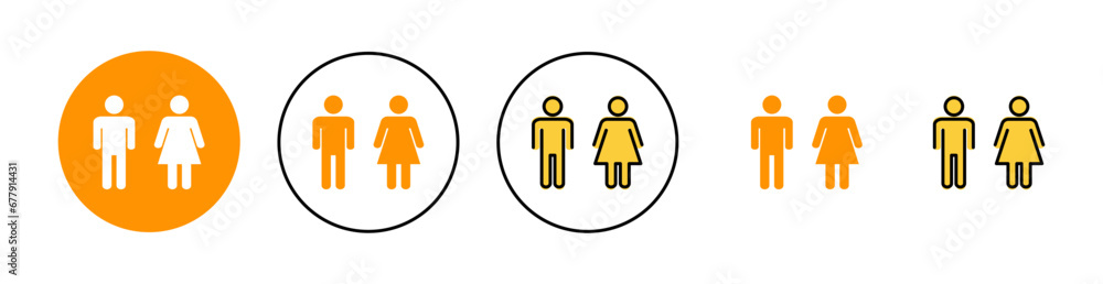 Man and woman icon set for web and mobile app. male and female sign and symbol. Girls and boys Man and woman icon set for web and mobile app. male and female sign and symbol. Girls and boys