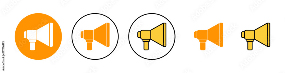 Megaphone icon set for web and mobile app. Loudspeaker sign and symbol