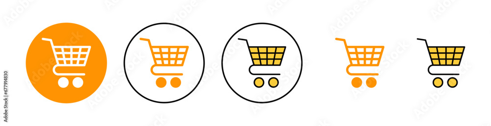 Shopping icon set for web and mobile app. Shopping cart sign and symbol. Trolley icon