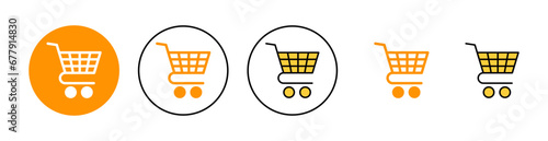 Shopping icon set for web and mobile app. Shopping cart sign and symbol. Trolley icon