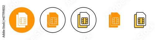Sim card icon set for web and mobile app. dual sim card sign and symbol