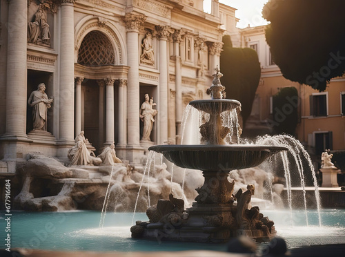 fontana di trevi fountain - Rome Italy  photo