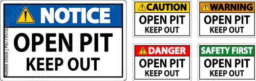 Danger Open Pit Sign Open Pit Keep Out