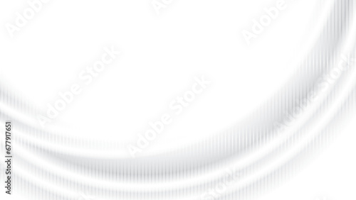 Abstract white and gray color background with geometric round shape and straight lines. Vector illustration.