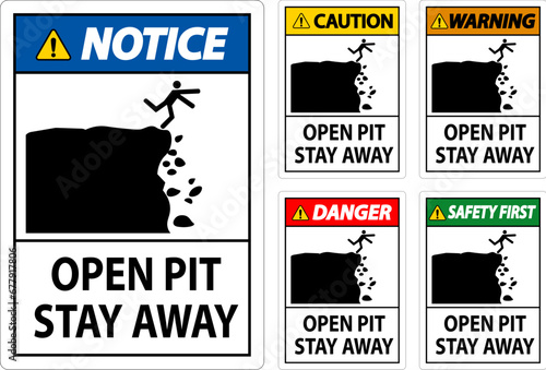 Danger Sign Open Pit, Stay Away