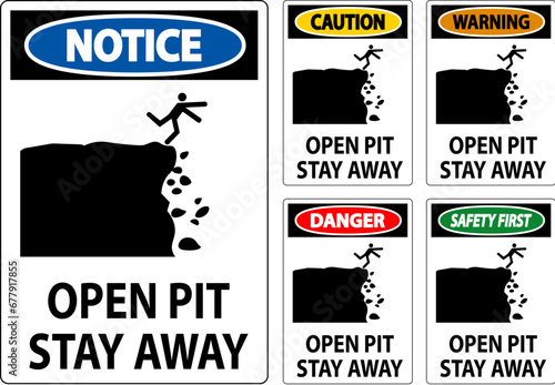 Danger Sign Open Pit, Stay Away