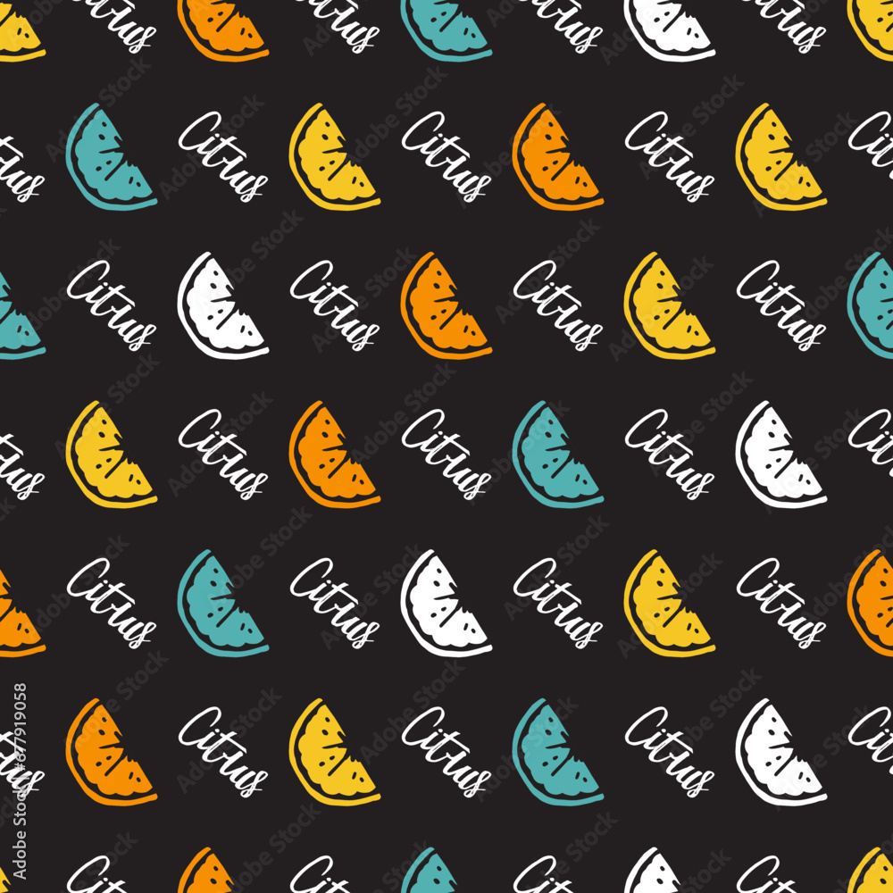 Citrus Slices Fiesta Splash Vector Pattern Citrus Slices Fiesta Splash Vector Pattern