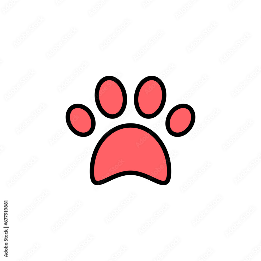 Paw icon set illustration. paw print sign and symbol. dog or cat paw Paw icon set illustration. paw print sign and symbol. dog or cat paw