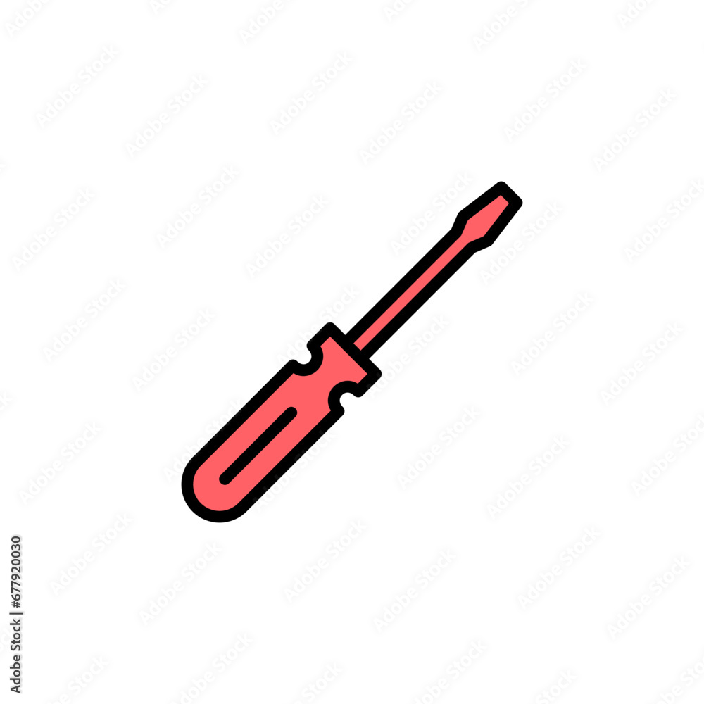 Fototapeta premium Screwdriver icon set illustration. tools sign and symbol