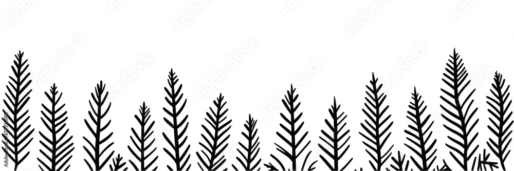 Christmas background sketch. Fir branches hand drawn sketch isolated over white. Christmas background sketch. Fir branches hand drawn sketch isolated over white.